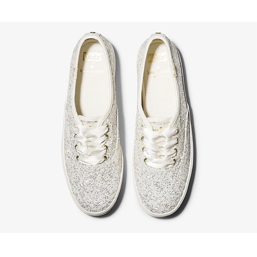NWT Kate Spade Triple Glitter Keds in Cream